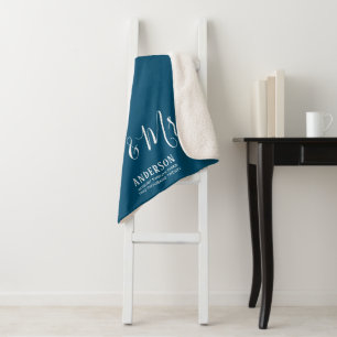 Personalized Elegant Calligraphy Mr. & Mrs. Sherpa Blanket