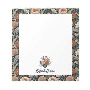 Personalized Elegant Dark Floral Notepad