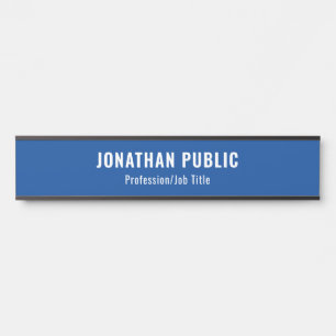 Personalized Elegant Deep Blue Template Long Door Sign