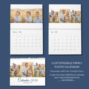 Personalized Elegant Family Memories Wall Calendar
