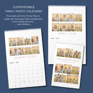 Personalized Elegant Family Memories Wall Calendar