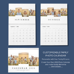 Personalized Elegant Family Memories Wall Calendar