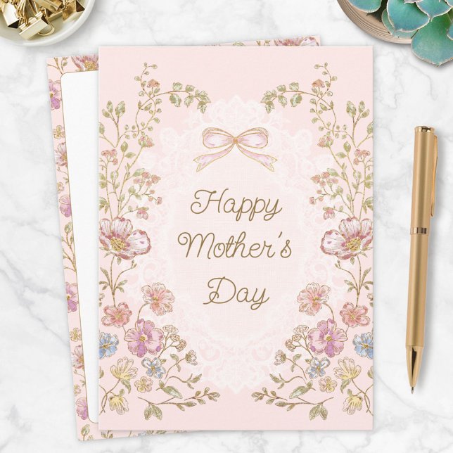 Personalized Elegant Floral Happy Mother’s Day Card (In situ)