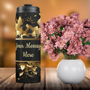 Personalized Elegant Gold Thermal Tumbler