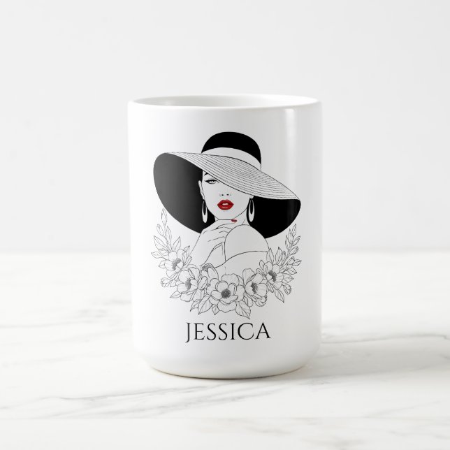 Personalized Elegant Lady Coffee Mug (Center)