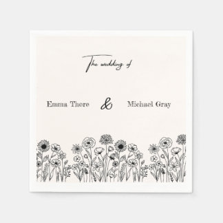 Personalized Elegant Minimalistic Wedding Napkins