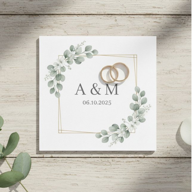 Personalized Elegant Monogram Paper Napkins (Creator Uploaded)