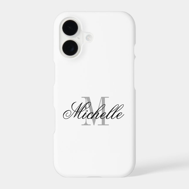 Personalized elegant monogram white (Back)