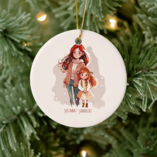 Personalized Elegant Mother and Daughter Ceramic Tree Decoration