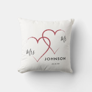 Personalized Elegant Mr. and Mrs. Wedding Cushion
