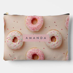 Personalized Elegant Pastel Donut Sprinkle Accessory Pouch