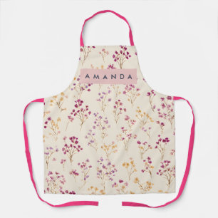 Personalized Elegant Pastel Floral Design Apron