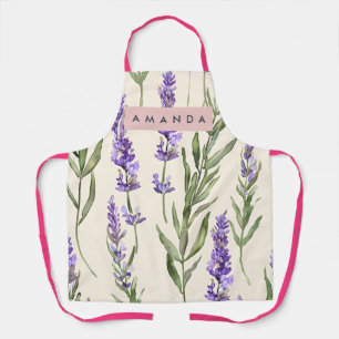 Personalized Elegant Watercolor Lavender  Apron