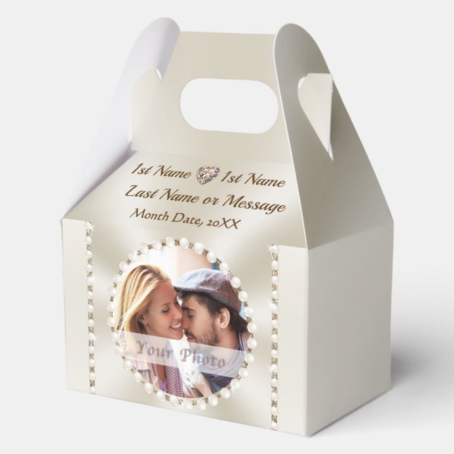 Personalized, Elegant Wedding Favor Boxes, PHOTO Favour Box (Front)