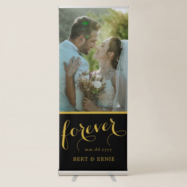 Personalized Elegant Wedding Retractable Banner St (Front)