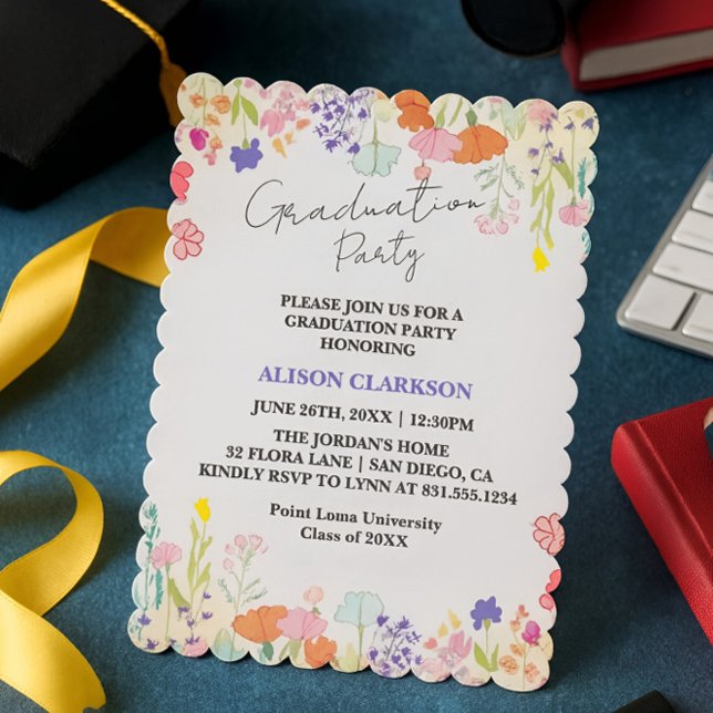 Personalized Elegant Wildflower Graduation Party I Invitation (Creator Uploaded)