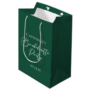 Personalized Emerald Green Bachelorette Party Medium Gift Bag