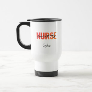 Personalized Emergency Nurse Bold Typography Travel Mug