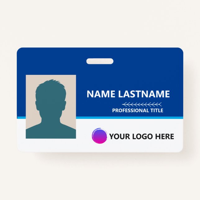 Personalized Employee ID Card - Photo, Barcode, ID Badge (Front)