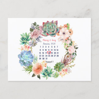 Personalized Engaged -wedding date 18 of 31 Holiday Postcard