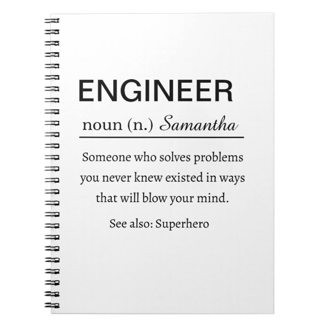 Personalized Engineer Definition Notebook (Front)