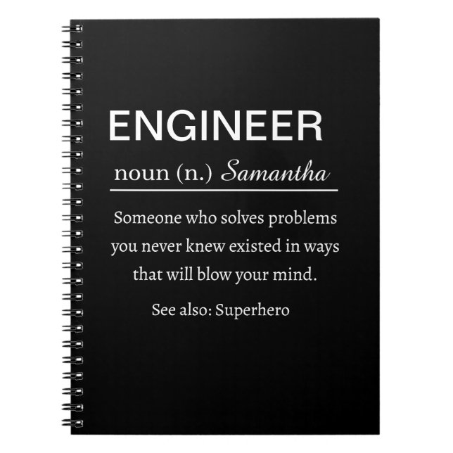 Personalized Engineer Definition Notebook (Front)