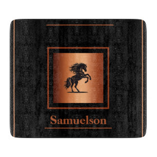 Personalized Equestrian Copper-Embellished Cutting Board