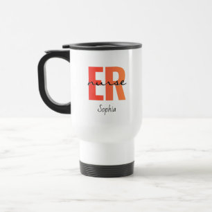 Personalized ER Nurse Bold Typography Travel Mug