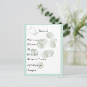 Personalized Eucalyptus Boho Wedding Details Postcard