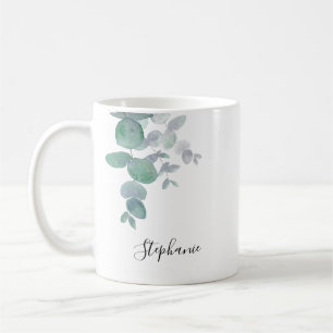 Personalized Eucalyptus Greenery  Coffee Mug
