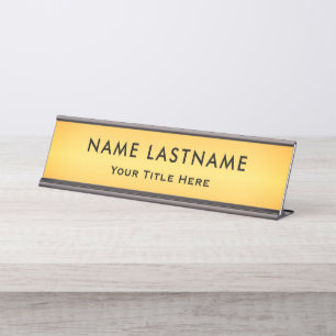 Personalized Executive Office Custom Gold Desk Name Plate