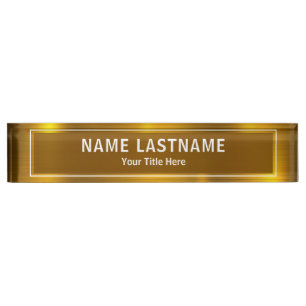 Personalized Executive Office Custom Gold Nameplate