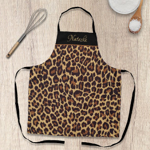 Personalized Exotic Faux Leopard Fur Print Apron