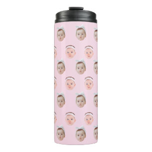 Personalized Face 2 Photos, Custom Face, Dad Mom Thermal Tumbler