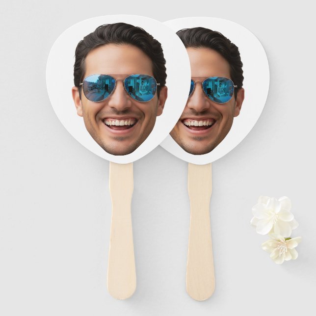 Personalized Face Birthday Favors Bachelor Party  Hand Fan (Front and Back)