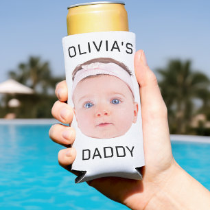 Personalized Face , Custom Baby Photo, Dad Gift Seltzer Can Cooler