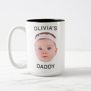Personalized Face Mug, Custom Baby Mug, Dad Gift Two-Tone Coffee Mug