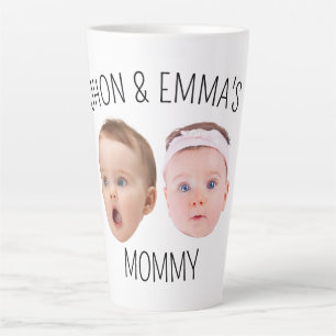 Personalized Face Photo Kids, Mother's Day Gift Latte Mug