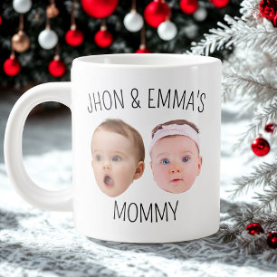 Personalized Face Photo Mug, Mother's Day Gift Large Coffee Mug