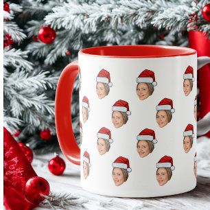 Personalized Face Photo Santa Hat Christmas Gift Mug