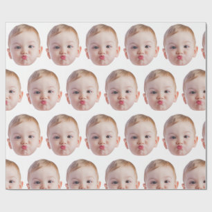 Personalized Face Print Custom Photo Gift Wrapping Paper