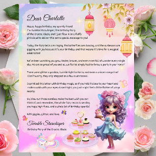 Personalized Fairy Happy Birthday Letter for Girls
