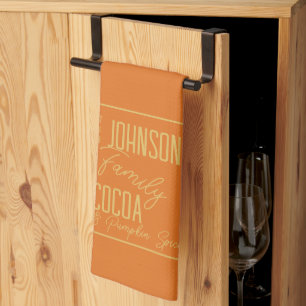 Personalized Fall Family Pumpkin Spice Tea Towel