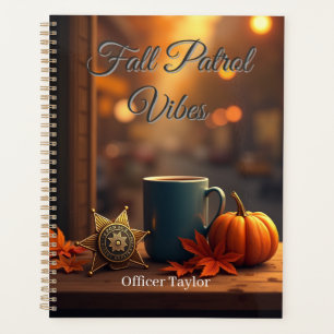 Personalized Fall Patrol Vibes Autumn Police  Planner