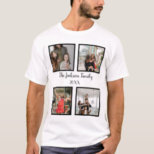 Personalized family 4 photo collage template T-Shi T-Shirt