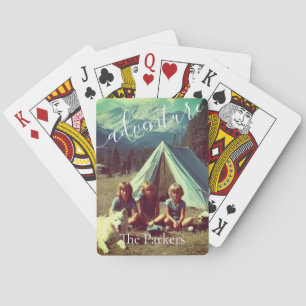 Personalized Family Camping Adventure  Playing Cards