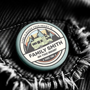 Personalized Family Caravan Adventures 3 Cm Round Badge
