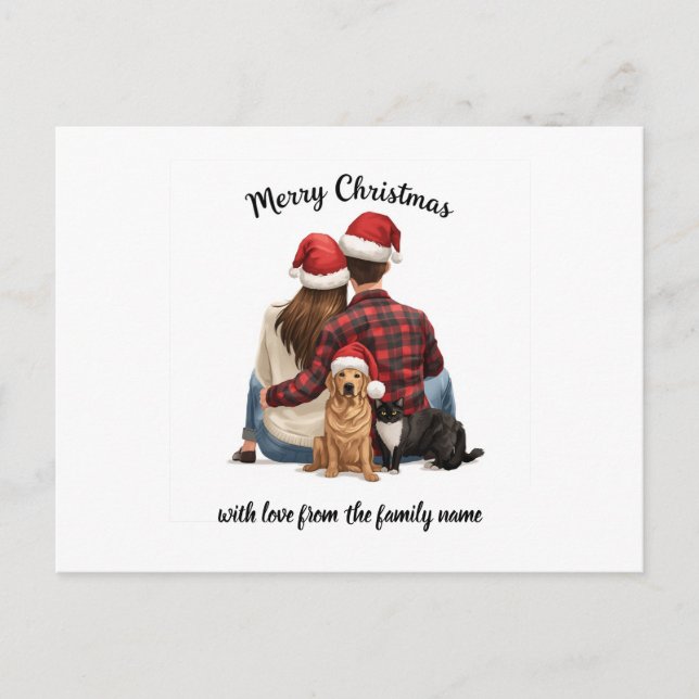 Personalized Family Christmas 2025 Holiday Postcard (Front)