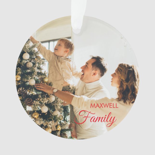Personalized Family Christmas Acrylic Ornament (Front)