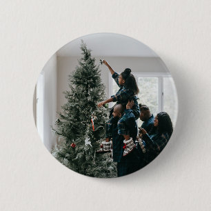 Personalized Family Christmas Photo  6 Cm Round Badge